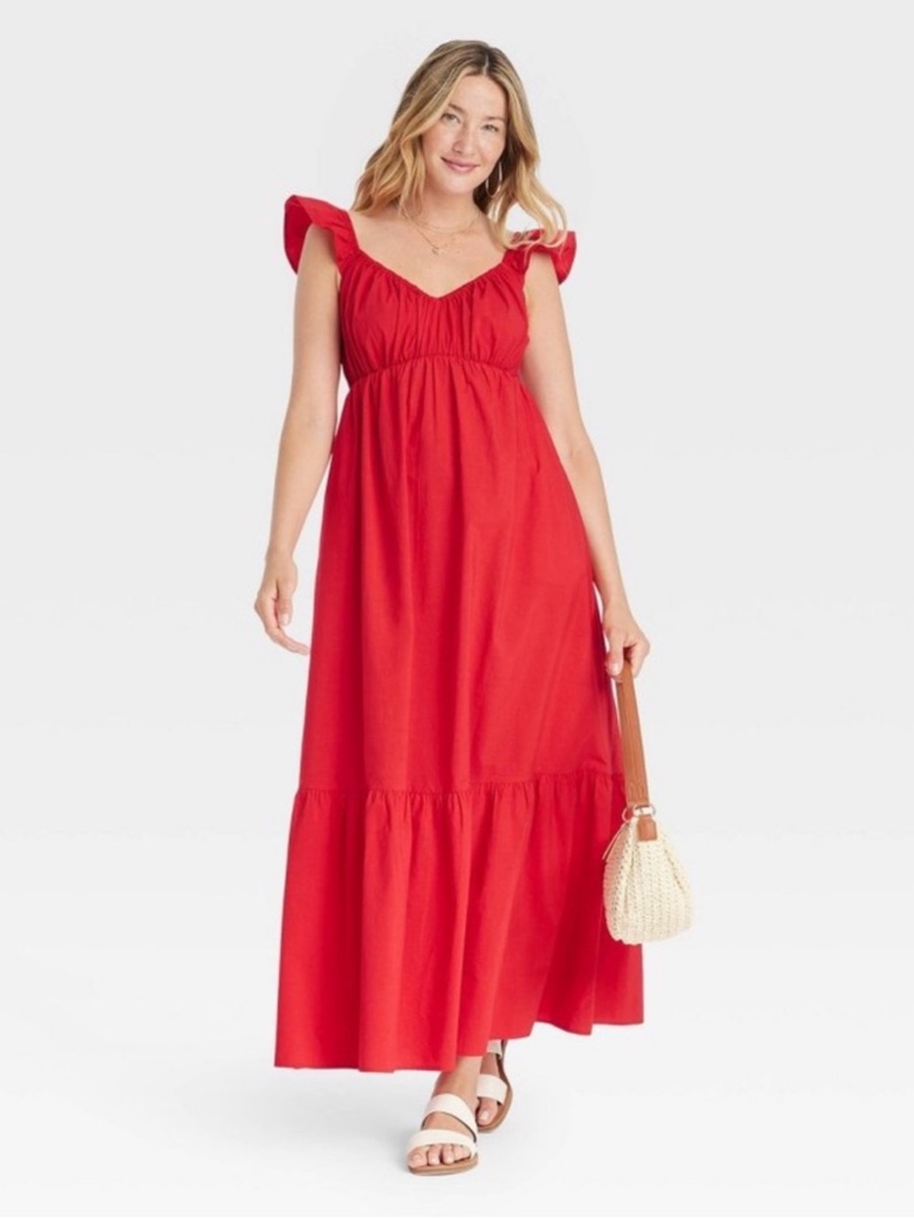 Women's Flutter Cap Sleeve Maxi A-Line Dress - Universal Thread